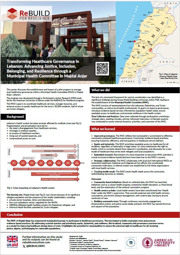 Poster on Empowering Female Syrian Refugee Health Workers in Navigating Multiple Vulnerabilities